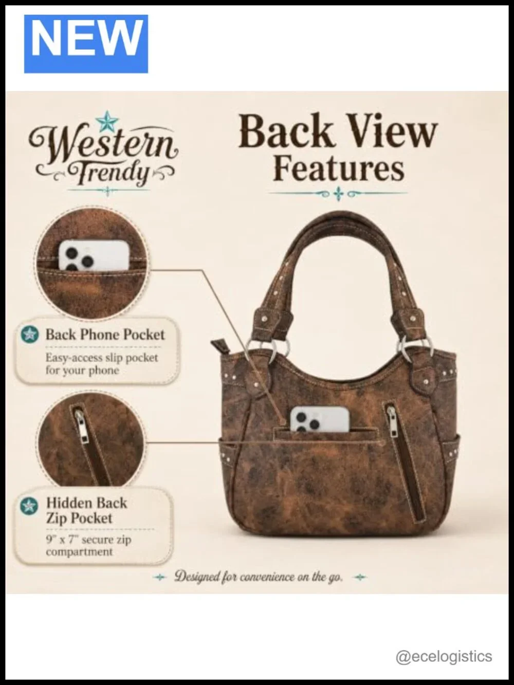 Western Horse Purse and Wallet Set for Women, Cowgirl Handbag